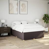 Bedframe zonder matras stof donkerbruin 160x200 cm - thumbnail