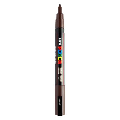 Uni Posca pc3m acrylmarker donkerbruin- ronde punt tot 1,3 mm