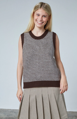 Sisters Point Gilet Megi-Ve | Brown/Cream