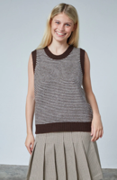 Sisters Point Gilet Megi-Ve | Brown/Cream - thumbnail