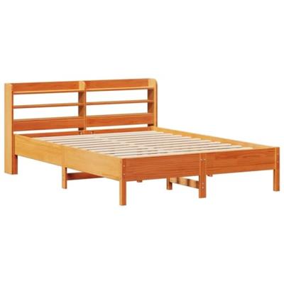 Bed met matras massief grenenhout wasbruin 140x190 cm Bed met matras massief grenenhout wasbruin 140x190 cm
