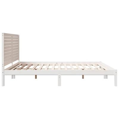 Bedframe extra lang zonder matras massief hout wit 200x220 cm