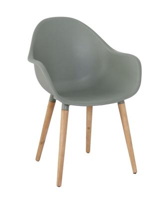 Annestad dining chair green/teak look Eurofar - Eurofar