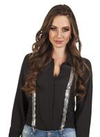 Pailletten bretels zilver - thumbnail