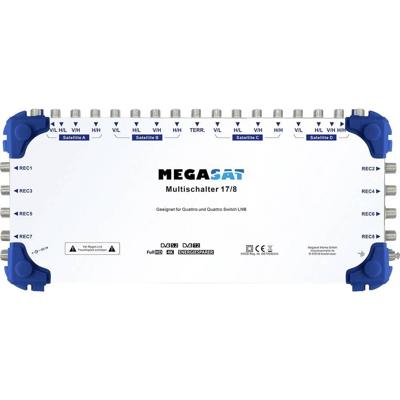 MegaSat 0600154 Satelliet multiswitch Ingangen (satelliet): 17 (16 satelliet / 1 terrestrisch) Aantal gebruikers: 8