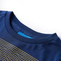 Kindershirt met lange mouwen snowboardprint 104 marineblauw - thumbnail