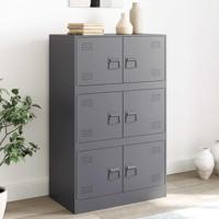 Dressoir 67x39x107 cm staal antracietkleurig - thumbnail