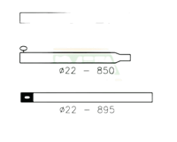 Campking Nokstok 180-220cm, 22mm staal - thumbnail