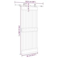 Schuifdeur met beslag 85x210 cm massief grenenhout - thumbnail
