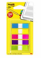 Post-it Index Smal, ft 11,9 x 43,2 mm, blister met 5 kleuren, 20 tabs per kleur - thumbnail
