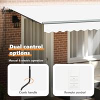 VidaXL Inklapbaar zonnescherm wit 400 x 200 cm stof - thumbnail