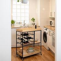 Serveringsvagn Vinthera Moa Flessenrek Zwart Metaal 75 x 40 x 91,5 cm - thumbnail