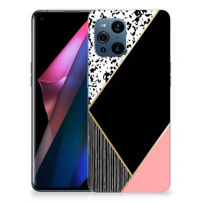 OPPO Find X3 | X3 Pro | TPU Hoesje | Zwart Roze Vormen