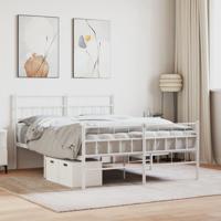 Bedframe met hoofd- en voeteneinde metaal wit 160x200 cm - thumbnail