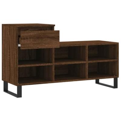 VidaXL Schoenenkast 102x36x60 cm bewerkt hout bruin eikenkleur VidaXL Schoenenkast 102x36x60 cm bewerkt hout bruin eikenkleur