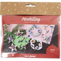 Creativ Company Mini hobbyset boetseren, sterren, zilver, wit, 1 doos - thumbnail