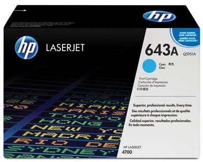 Tonercartridge hp q5951a 643a blauw Tonercartridge hp q5951a 643a blauw