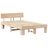 Bedframe met hoofdeinde Bruin 120 x 190 cm Massief grenenhout - thumbnail