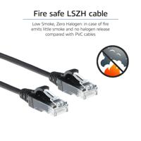ACT DC9952 LSZH U/UTP CAT6 Datacenter Slimline Patchkabel Snagless | RJ45 Connectoren | Zwart | 25 cm - thumbnail