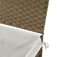 VidaXL Wasmand met deksel 55,5x35x34 cm poly rattan - thumbnail