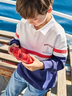 Sweater met polokraag en lange mouwen inktblauw