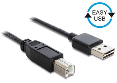 Delock 83358 Kabel EASY-USB 2.0 Type-A male > USB 2.0 Type-B male 1 m zwart