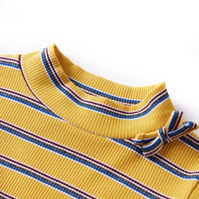 Kindershirt met lange mouwen gestreept 92 okerkleurig