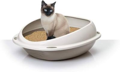 Aimé Agrobiothers Shuttle Kattentoilet, ovaal, met rand, 57 x 40 x 19 cm