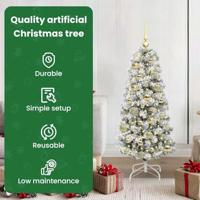 VidaXL Kunstmatige inklapbare kerstboom groen en wit 120 cm - thumbnail