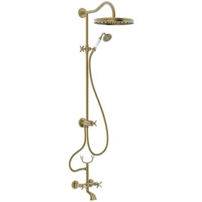 Bad/Douche Combinatie Opbouwset Tres Clasic Mengkraan Verouderd Messing Mat
