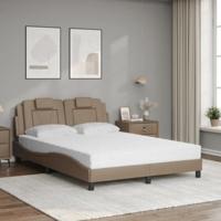 Bed met matras kunstleer cappuccinokleurig 120x200 cm - thumbnail