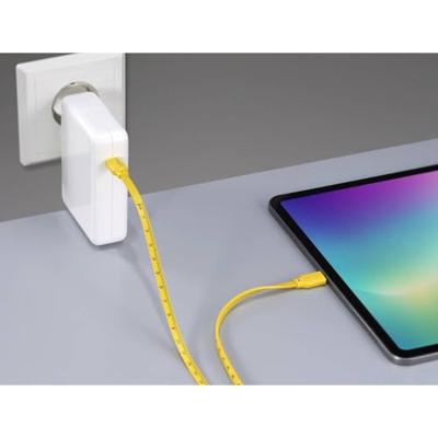 Renkforce USB-kabel USB 2.0 USB-C stekker, USB-C stekker 1.00 m Geel Met meetlint-opdruk (metrisch) RF-6721074