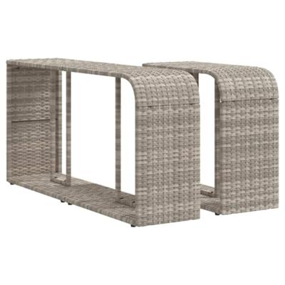 VidaXL Opbergschappen 2 st poly rattan lichtgrijs