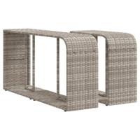 VidaXL Opbergschappen 2 st poly rattan lichtgrijs - thumbnail