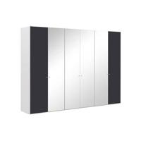Goossens Kledingkast Easy Storage Ddk, Kledingkast 304 cm breed, 220 cm hoog, 2x draaideur en 4x spiegel draaideur midden - thumbnail
