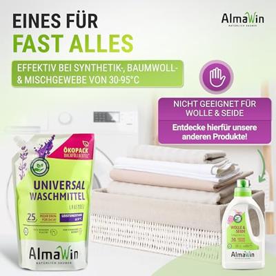 AlmaWin Wasmiddel universeel - lavendel - 1,5l - thumbnail