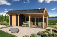 Tuindeco | Overkapping Bergen L | Type 7 | Zwarte Wanden - thumbnail