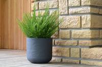 Ronde bloempot - EDA - Volcania Up - 32,5 L - Binnen/buiten - Steenmotief - Ø 38,5 x H 36,8 cm - Antracietgrijs - thumbnail
