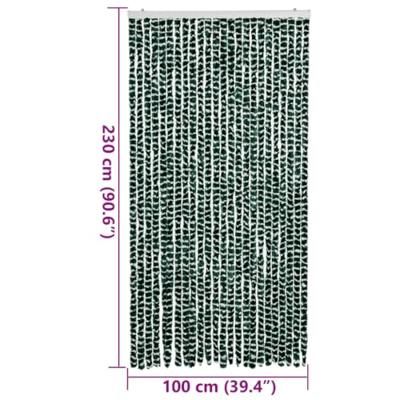 VidaXL Vliegengordijn 100x230 cm chenille groen en wit