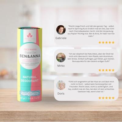 Ben & Anna Deodorant in papiertube - coco mania - 40 gram - thumbnail