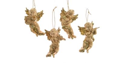 Kerstornament Engel Plastic Goud Assorti 1st Kerstornament Engel Plastic Goud Assorti 1st