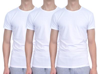 Tommy Hilfiger T-shirts O-hals stretch 3-pack wit