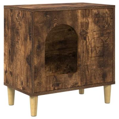 Kattenhuis Gerookt eiken 51 x 30 x 52 cm Bewerkt hout