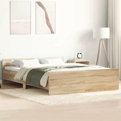 Bedframe met hoofd- en voeteneinde sonoma eikenkleur 140x200 cm