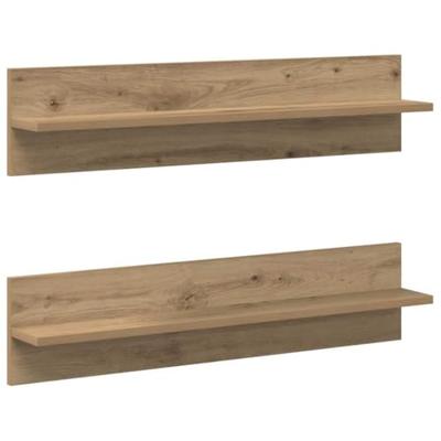 Wandplank 2 pcs Artisan Eiken 80 x 11,5 x 18 cm Bewerkt hout