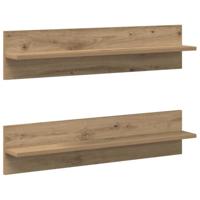 Wandplank 2 pcs Artisan Eiken 80 x 11,5 x 18 cm Bewerkt hout - thumbnail