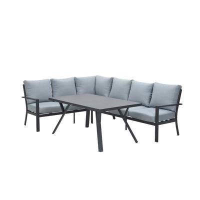 Sergio L/D set 3-dlg links carbon black/mint grey bank L 262 x B 200 x H 85 cm Garden Impressions - Garden impressions