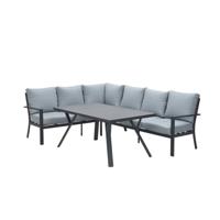 Sergio L/D set 3-dlg links carbon black/mint grey bank L 262 x B 200 x H 85 cm Garden Impressions - Garden impressions - thumbnail