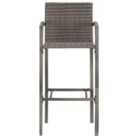 7-delige Tuinbarset massief acaciahout en poly rattan grijs - thumbnail