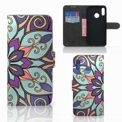 Honor 10 Lite Hoesje Purple Flower